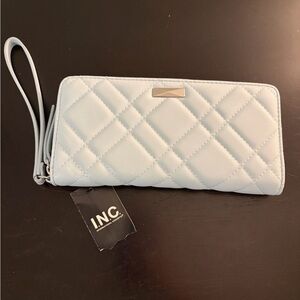 INC International Concepts Quilted Light Blue Wristlet Wallet
